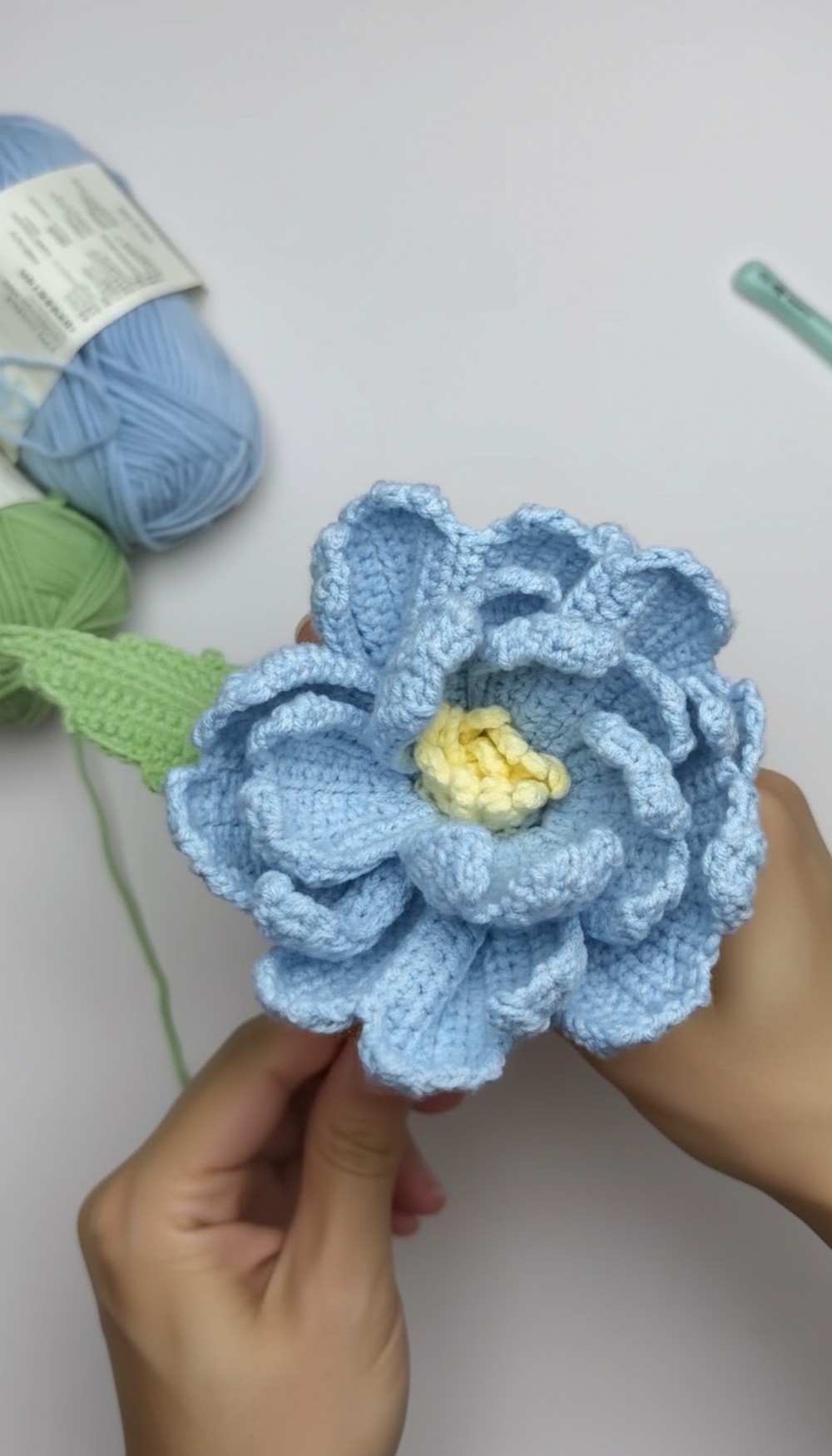Crochet Butterfly Peony Flower