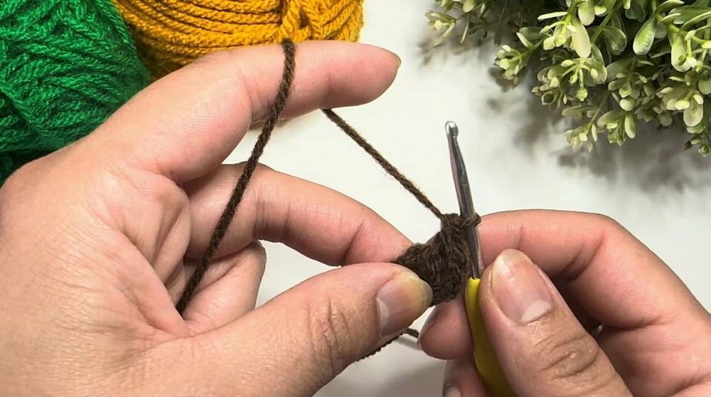 Crochet Sunflower Keychain