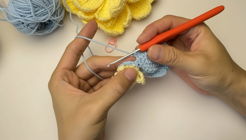 Crochet Butterfly Peony Flower
