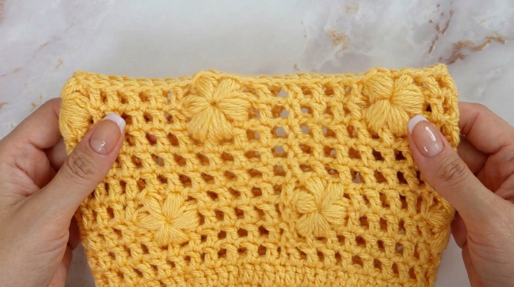 Crochet Flower Mesh Bag