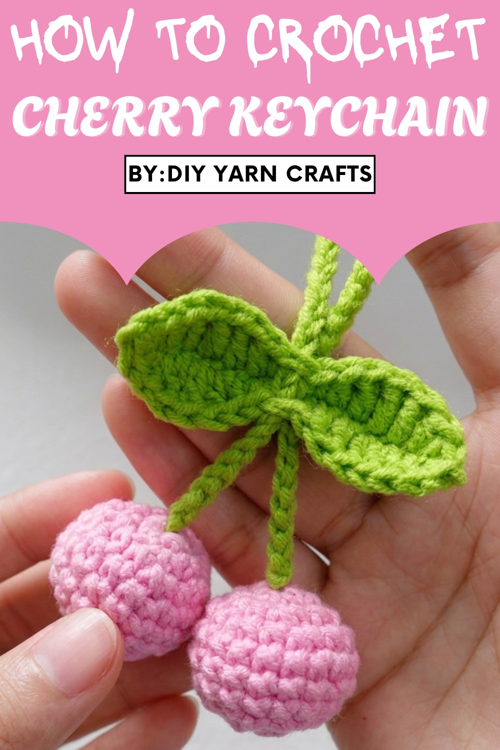 Crochet Cherry Keychain