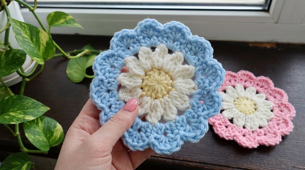Crochet Daisy Coaster