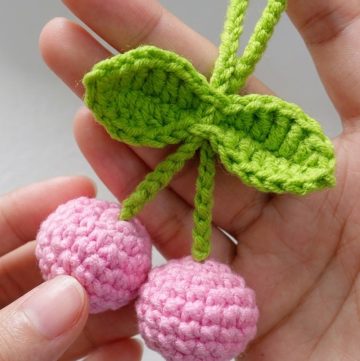 Crochet Cherry Keychain