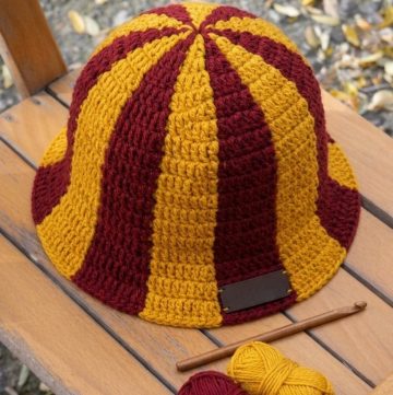 Crochet Striped Bucket Hat
