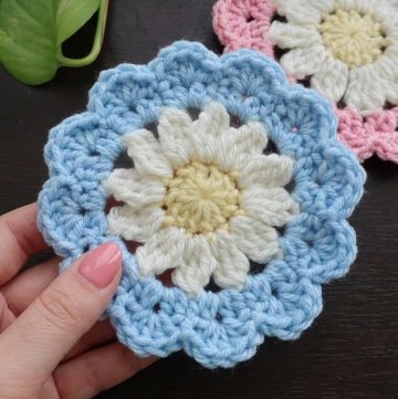 Crochet Daisy Coaster
