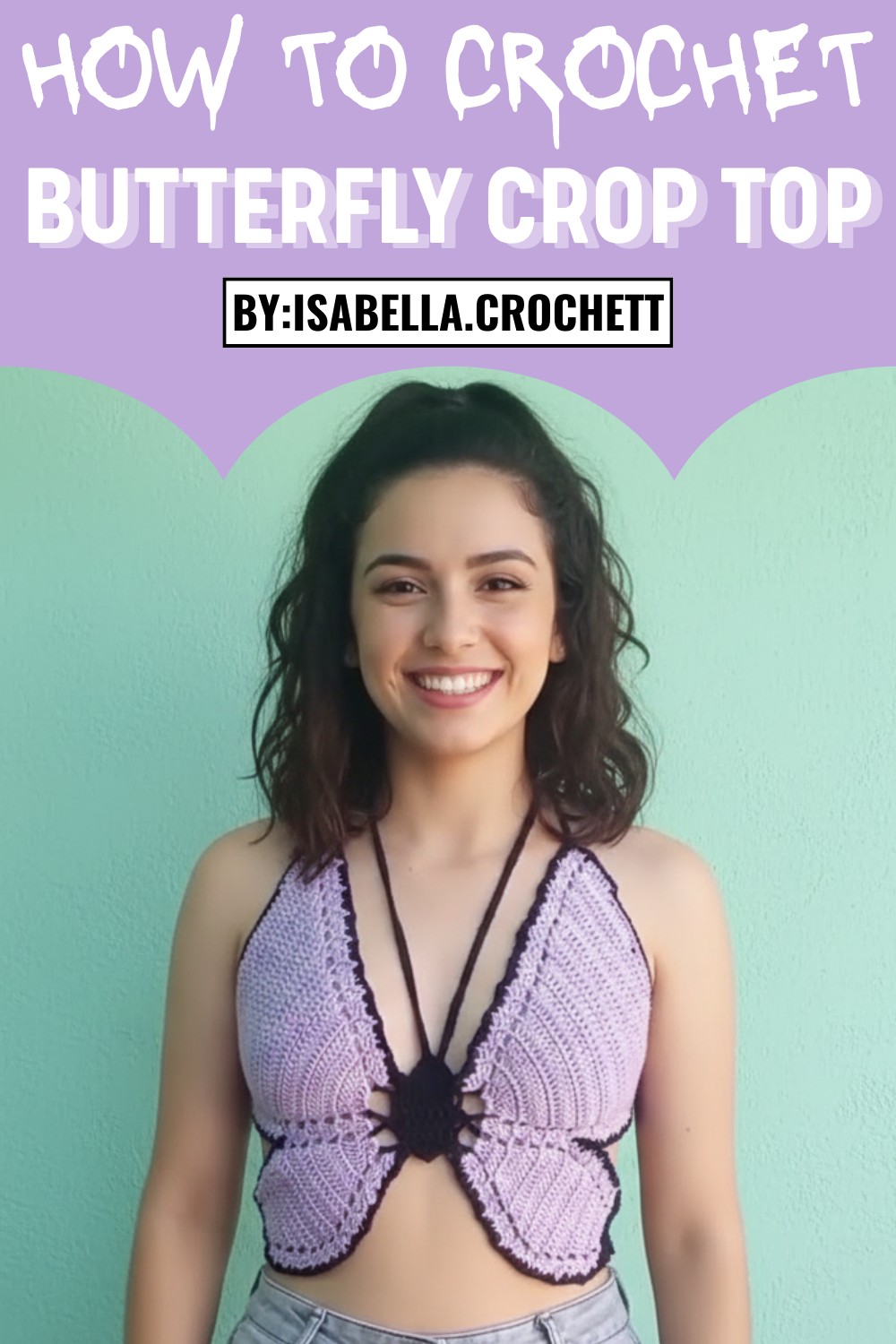 Crochet Butterfly Crop Top