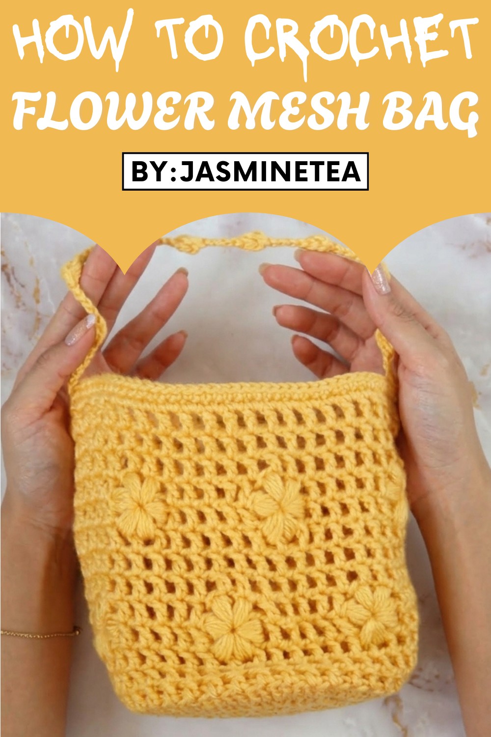 Crochet Flower Mesh Bag