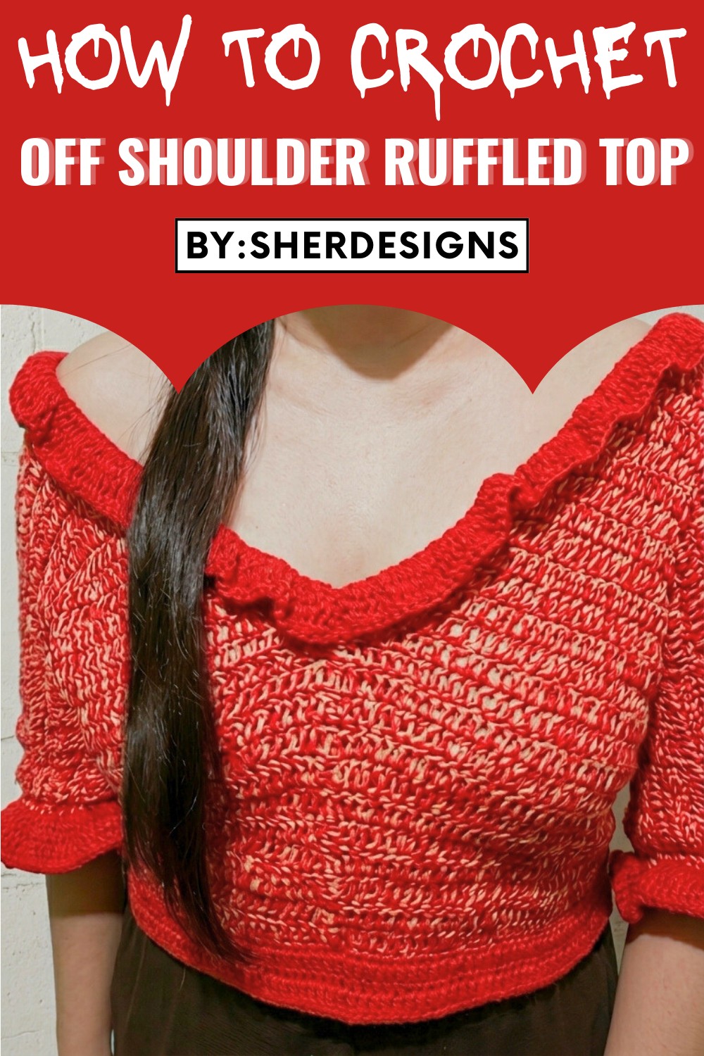 Crochet Off Shoulder Ruffled Top