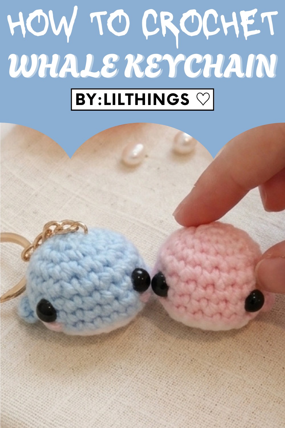 Crochet Whale Keychain