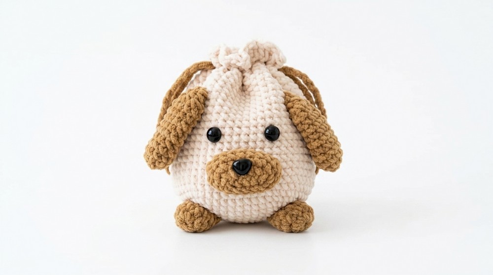 Crochet Dog Drawstring Bag Pattern