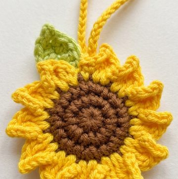 Crochet Sunflower Bag Charm