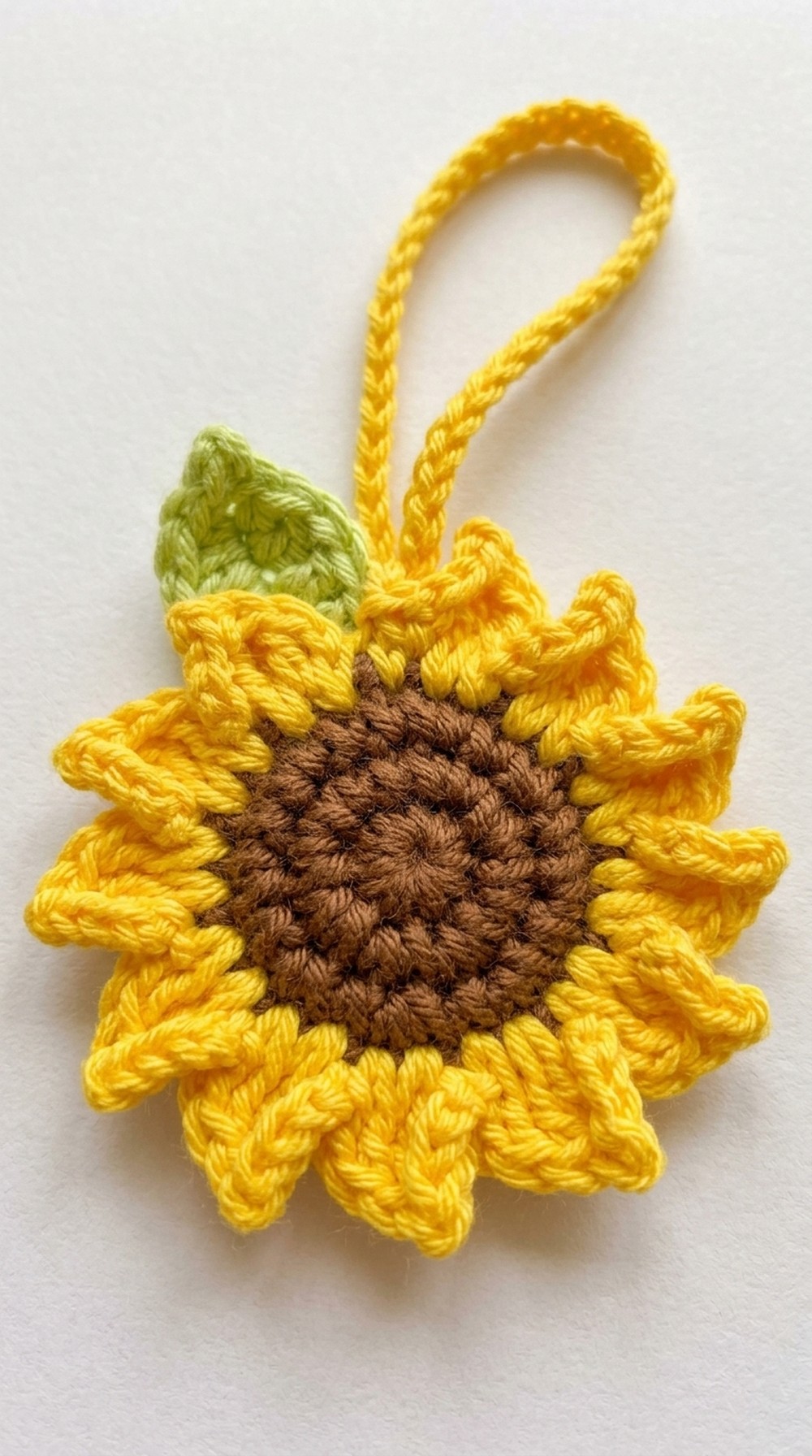 Crochet Sunflower Bag Charm
