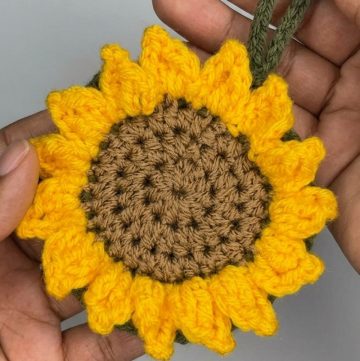 Crochet Sunflower Pouch Pattern