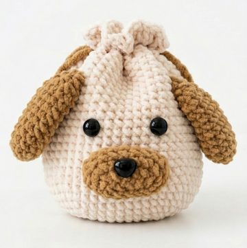 Crochet Dog Drawstring Bag Pattern