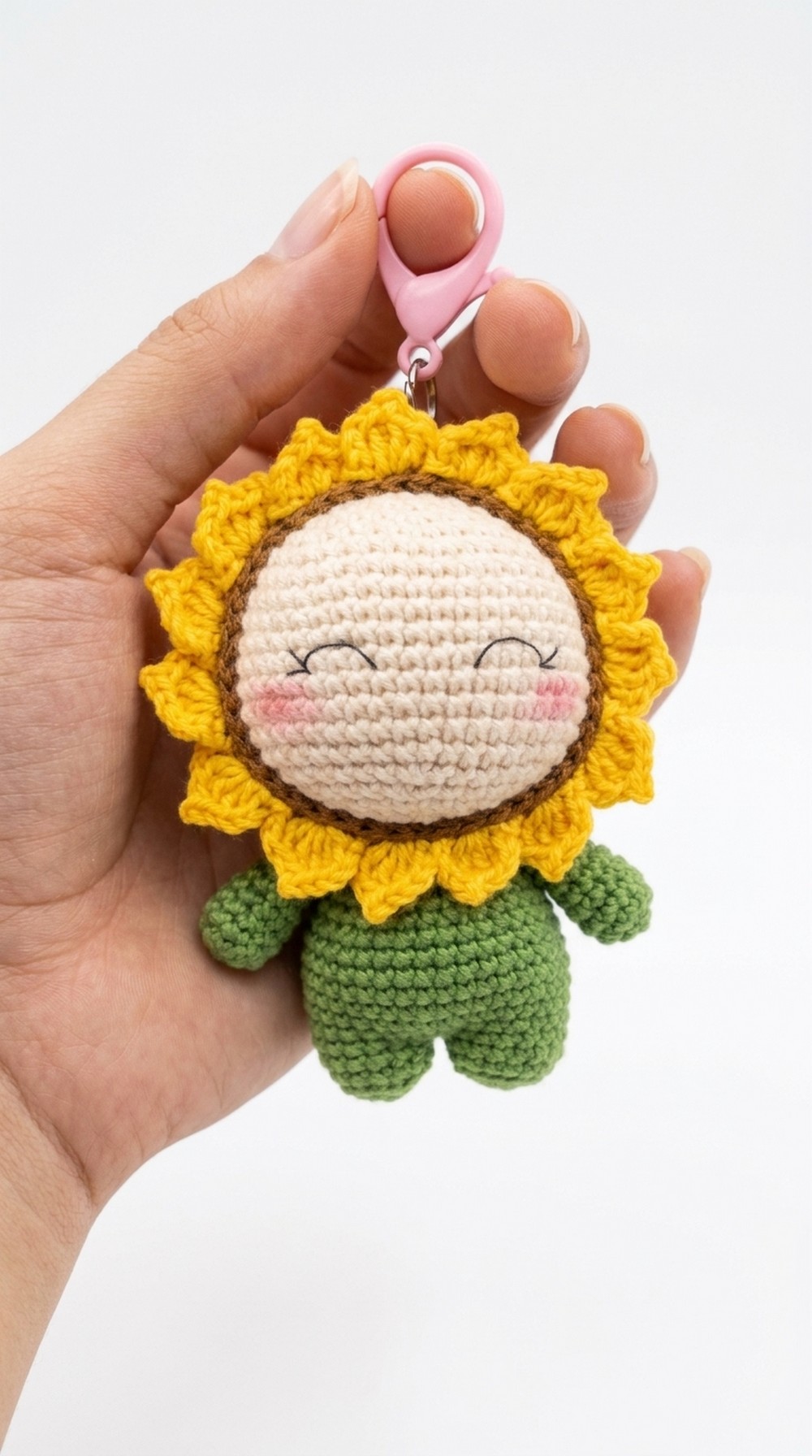 Crochet Baby Sunflower Keychain Pattern