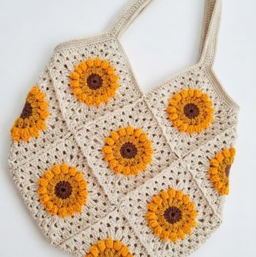 Crochet Sunflower Granny Square Bag Pattern