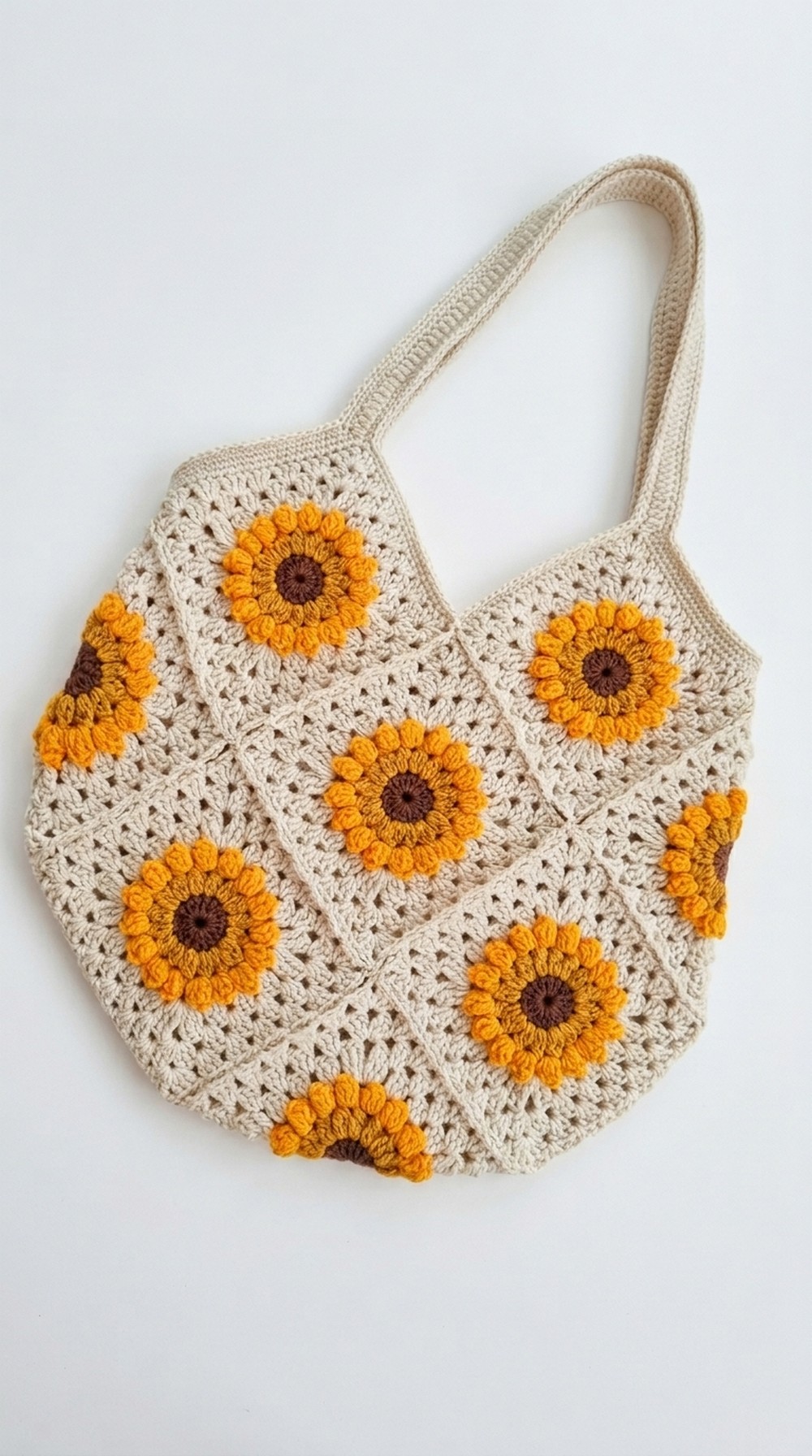 Crochet Sunflower Granny Square Bag Pattern