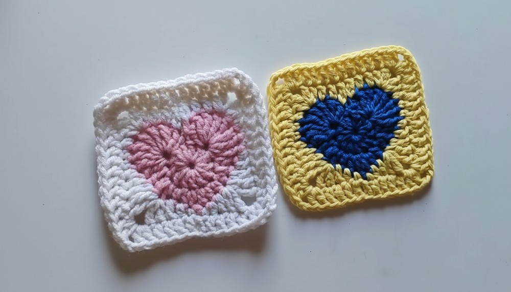 Crochet Heart Granny Square Pattern