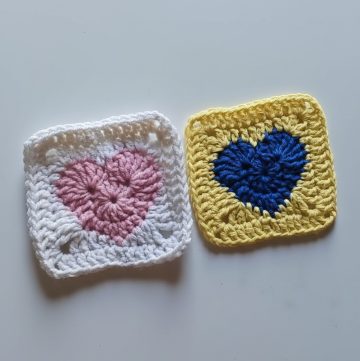Crochet Heart Granny Square Pattern