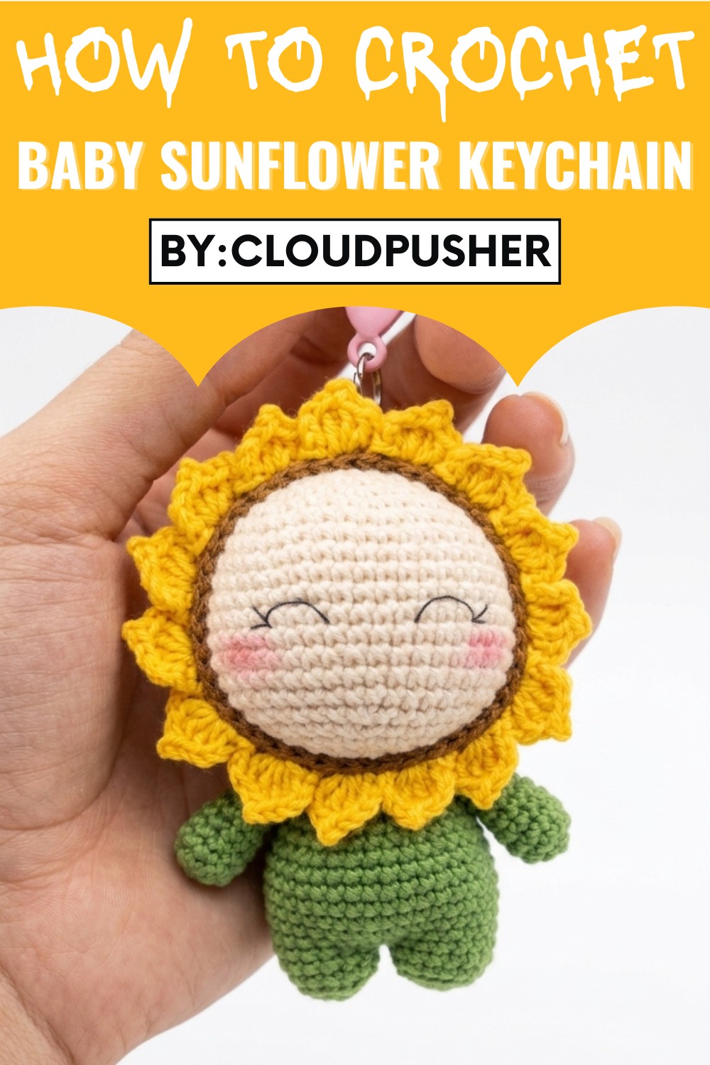 Crochet Baby Sunflower Keychain Pattern