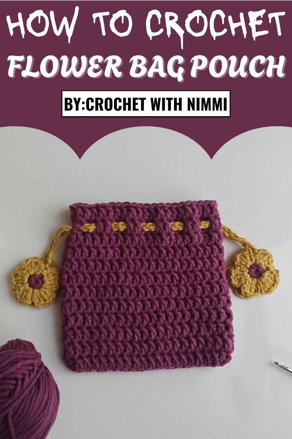 Crochet Flower Bag Pouch Pattern