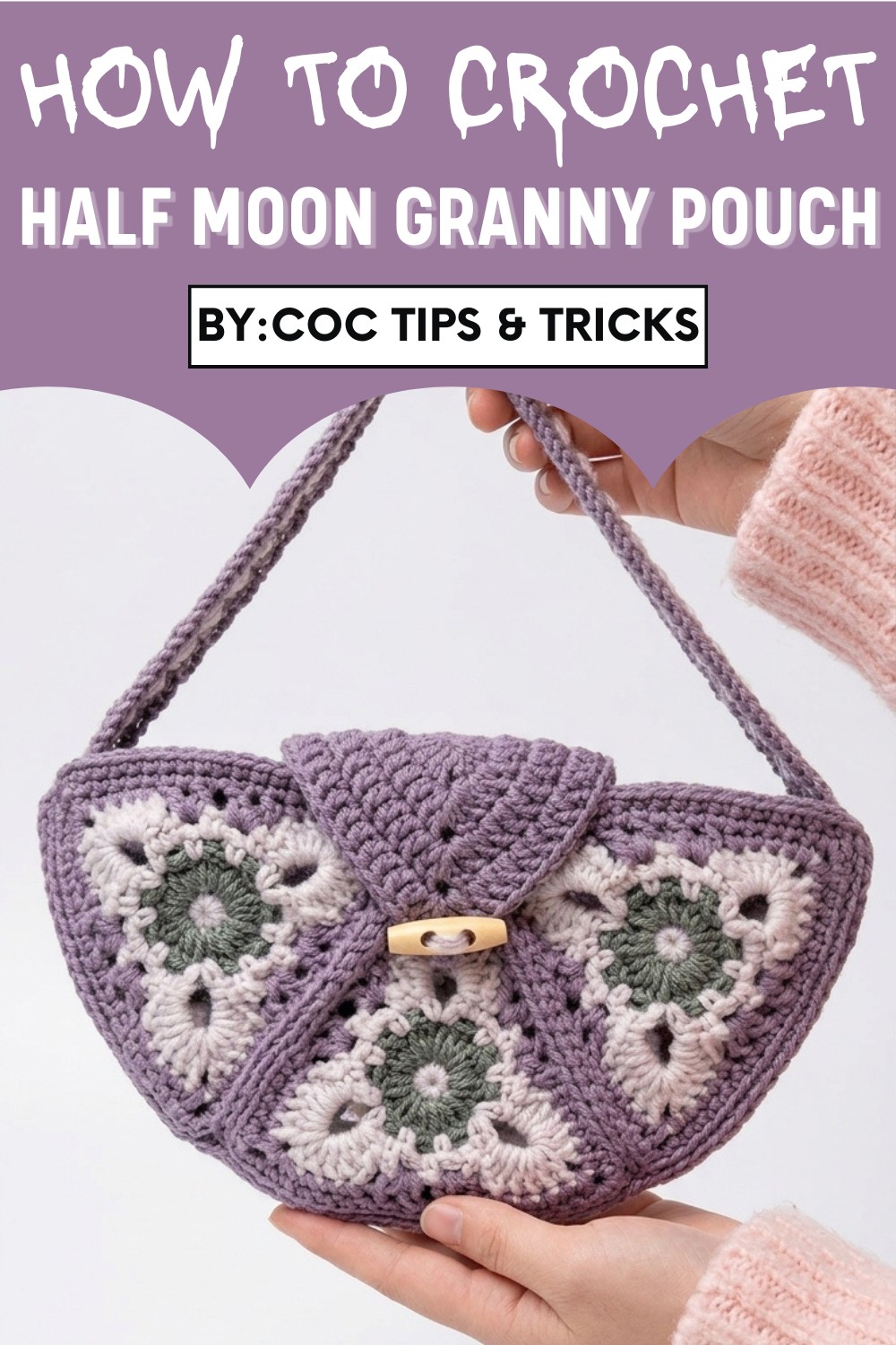 Crochet Half Moon Granny Pouch Pattern