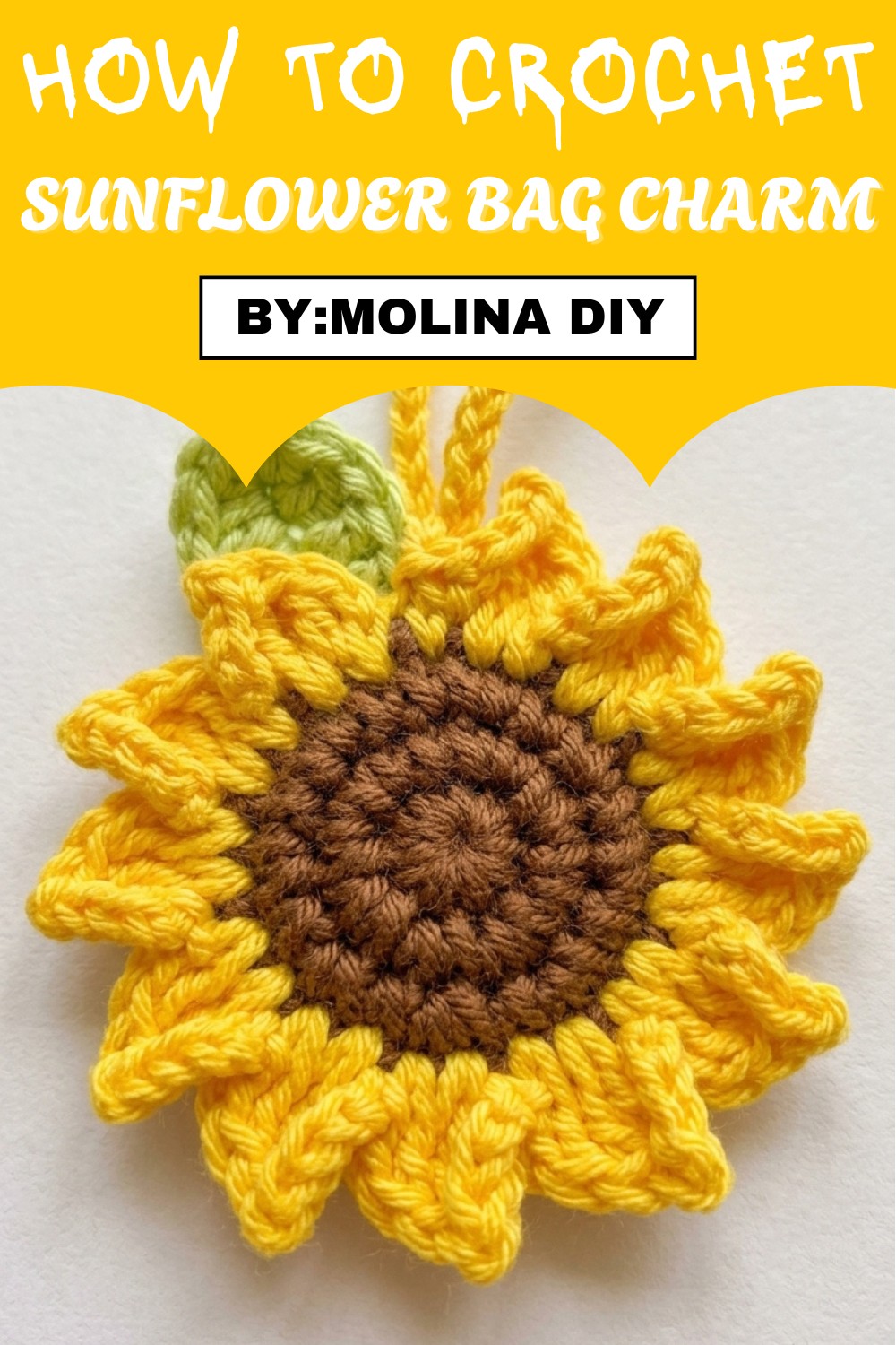 Crochet Sunflower Bag Charm