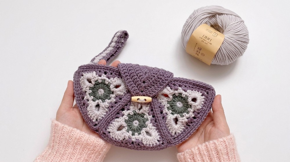 Crochet Half Moon Granny Pouch Pattern