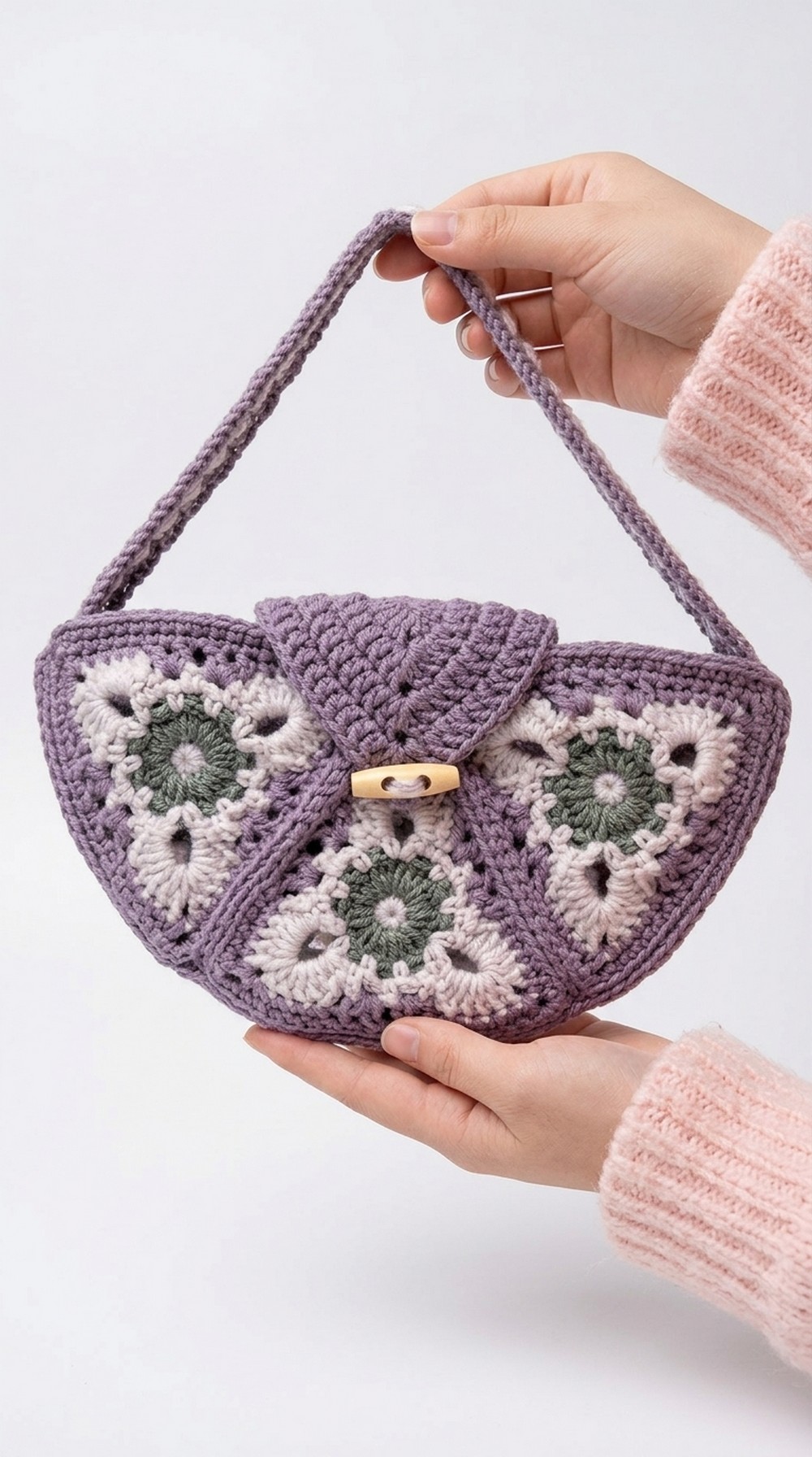 Crochet Half Moon Granny Pouch Pattern