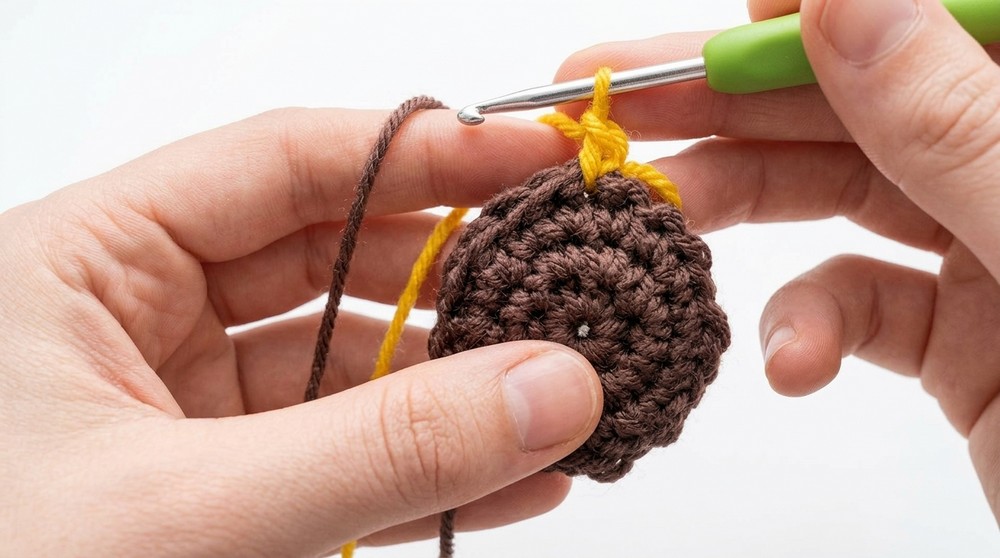 Crochet Sunflower Keychain Pattern